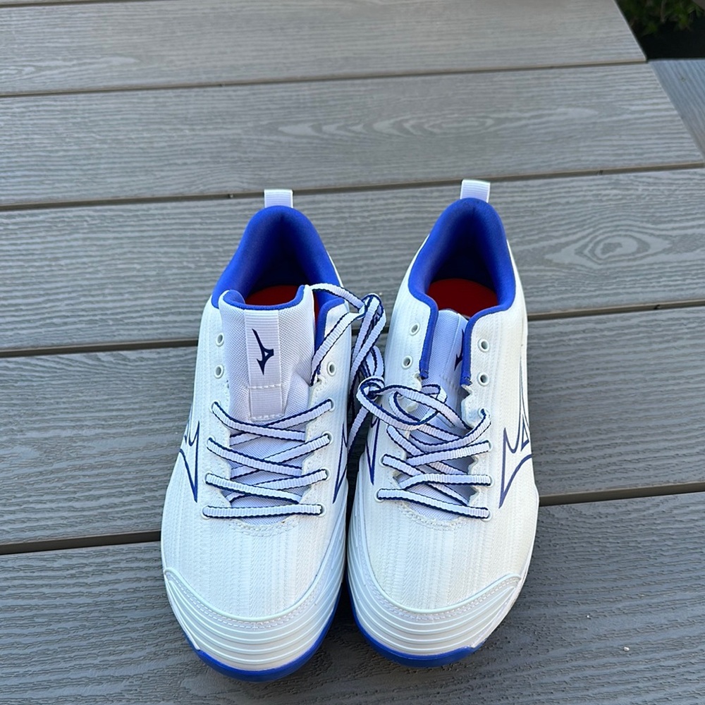 Mizuno Women's Dynamic White and Blue Athletic Shoes